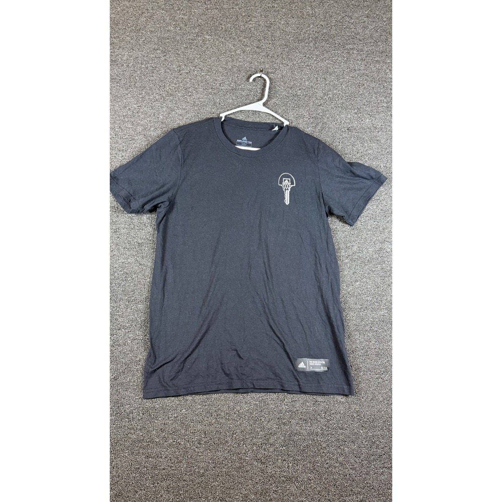 Adidas Mens Amplifier Tee Black Basketball Game On Lock Graphic T-Shirt Medium